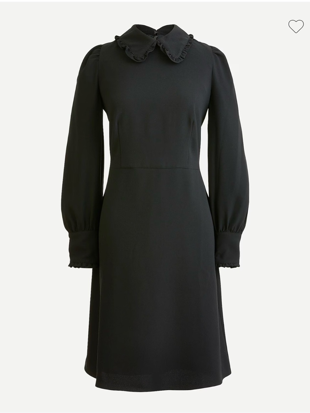 J. Crew Black Long Sleeve Ruffle-Trim Midi Dress - Picture 3 of 12